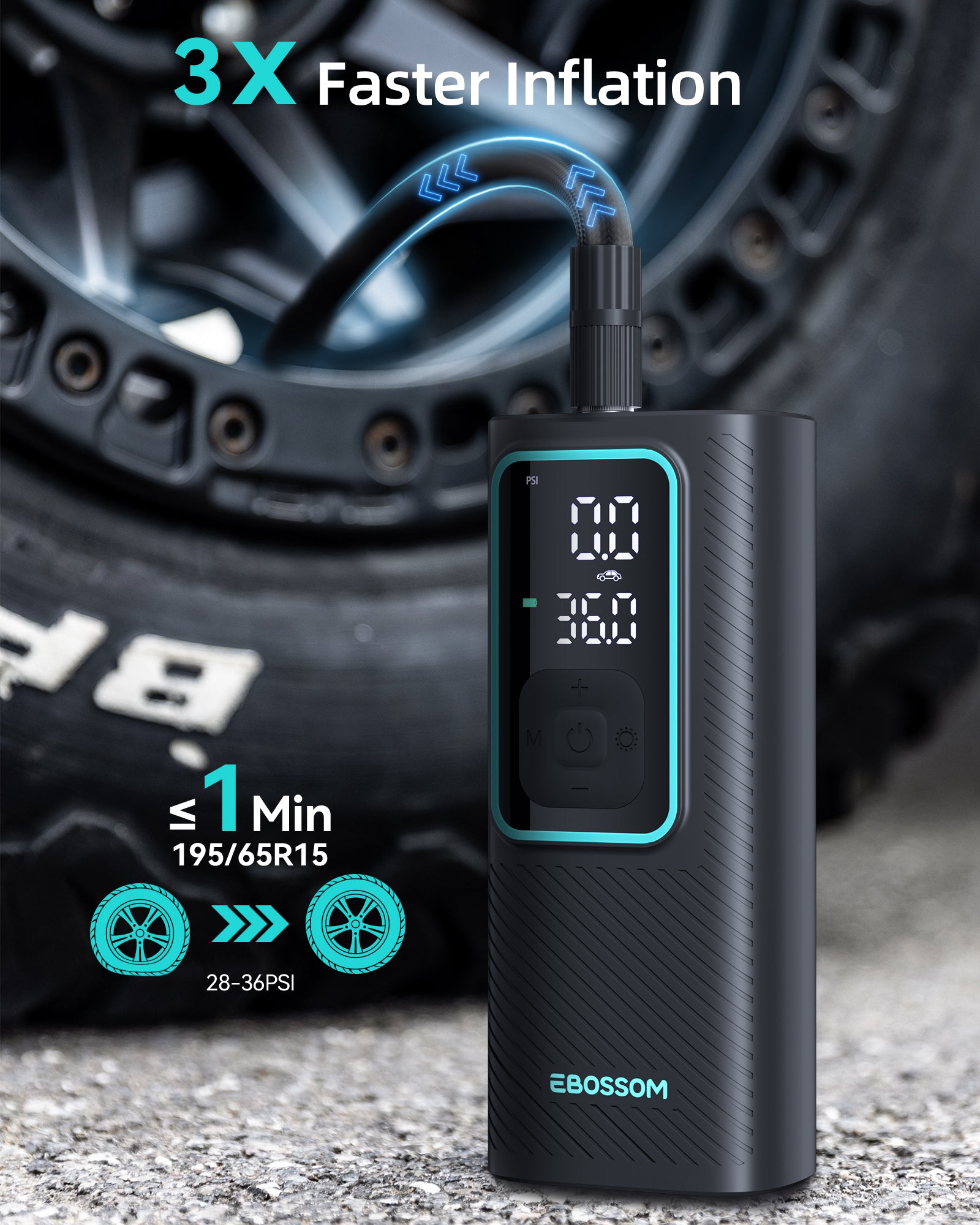 EBOSSOM PortableAir Pump I7 Pro